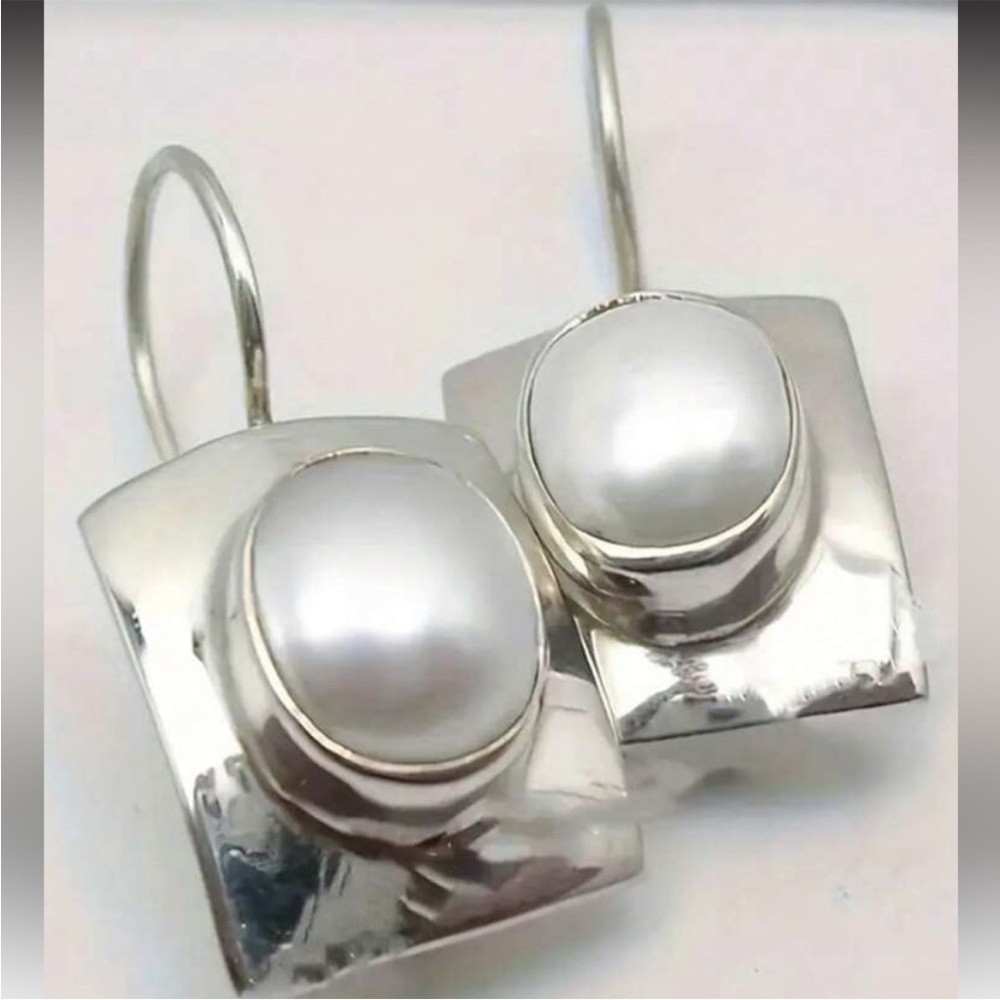 Lumiere Silver Pearl Drop Earrings
